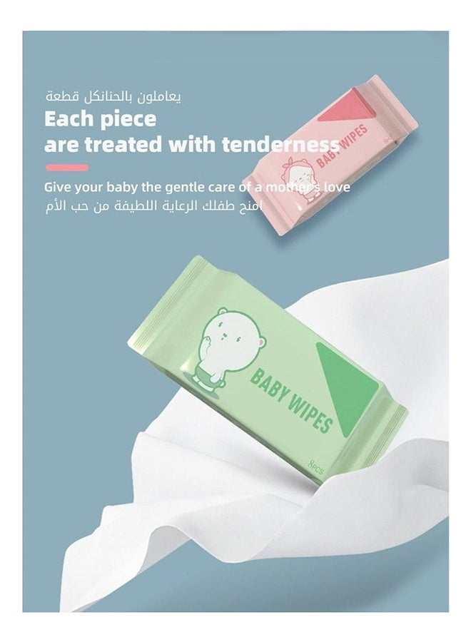 مناديل مبللة صغيرة محمولة، ورقية لتنظيف اليدين والفم، عالية الجودة، للأطفال والطلاب - Image 2